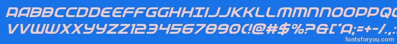 フォントfederalservicesuperital – ピンクの文字、青い背景