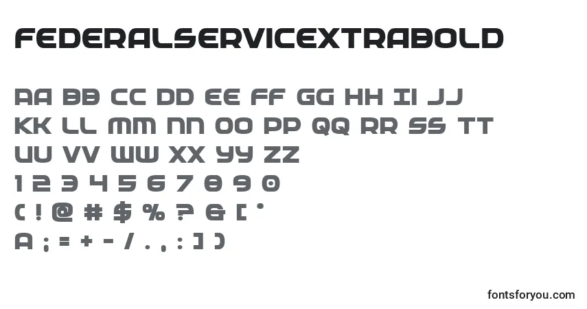 Schriftart Federalservicextrabold – Alphabet, Zahlen, spezielle Symbole