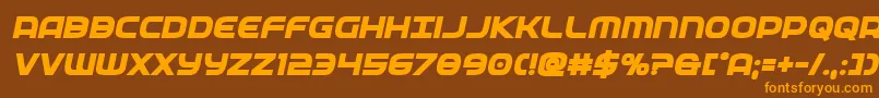 federalservicextraboldital Font – Orange Fonts on Brown Background
