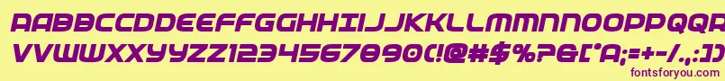 federalservicextraboldital Font – Purple Fonts on Yellow Background