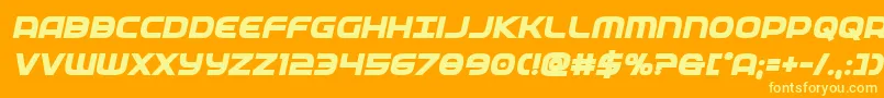 federalservicextraboldital Font – Yellow Fonts on Orange Background