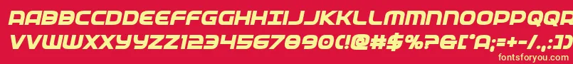 federalservicextraboldital Font – Yellow Fonts on Red Background