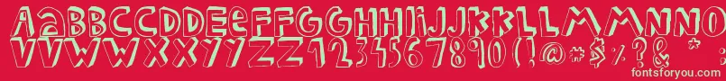 FEDERICO Font – Green Fonts on Red Background