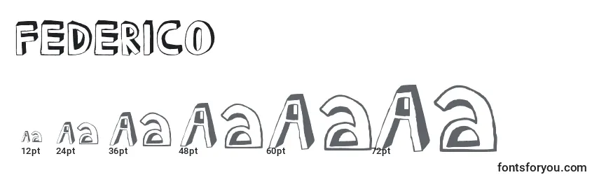Größen der Schriftart FEDERICO (126521)