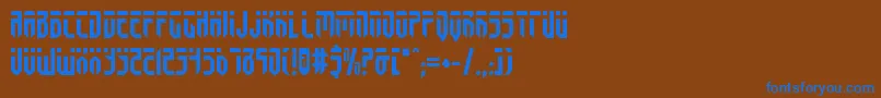 フォントfedyral – 茶色の背景に青い文字