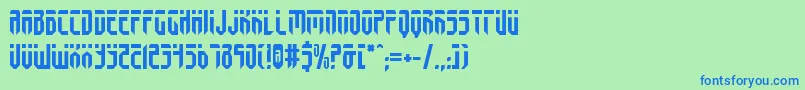 フォントfedyral – 青い文字は緑の背景です。