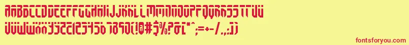 フォントfedyral – 赤い文字の黄色い背景
