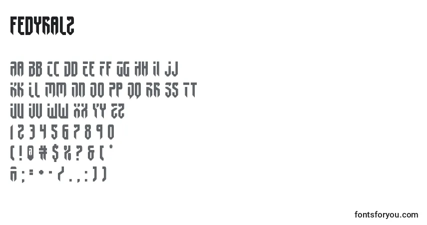 Czcionka Fedyral2 – alfabet, cyfry, specjalne znaki