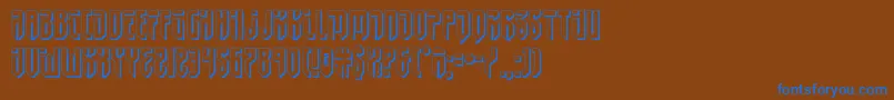 フォントfedyral23d – 茶色の背景に青い文字