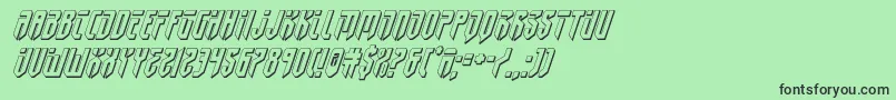 フォントfedyral23dital – 緑の背景に黒い文字
