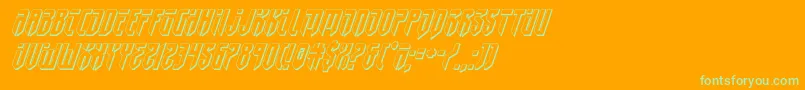fedyral23dital Font – Green Fonts on Orange Background