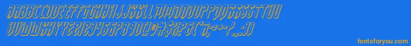 fedyral23dital Font – Orange Fonts on Blue Background