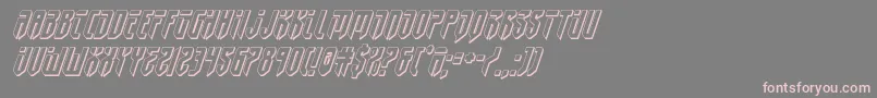 フォントfedyral23dital – 灰色の背景にピンクのフォント