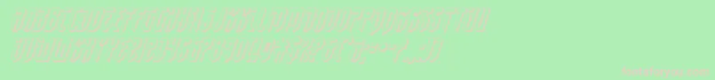 Czcionka fedyral23dital – różowe czcionki na zielonym tle