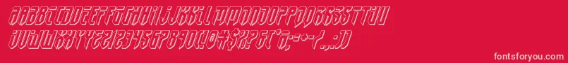 fedyral23dital-fontti – vaaleanpunaiset fontit punaisella taustalla