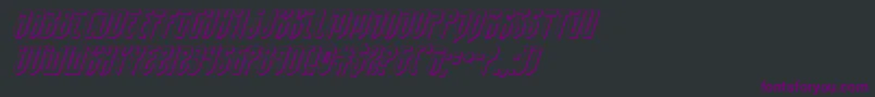 フォントfedyral23dital – 黒い背景に紫のフォント