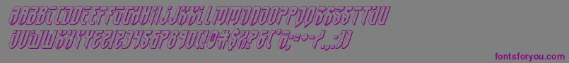 フォントfedyral23dital – 紫色のフォント、灰色の背景