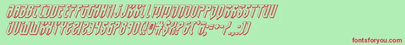 フォントfedyral23dital – 赤い文字の緑の背景