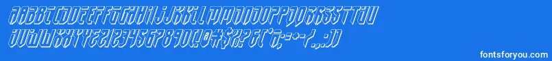 fedyral23dital-Schriftart – Weiße Schriften auf blauem Hintergrund