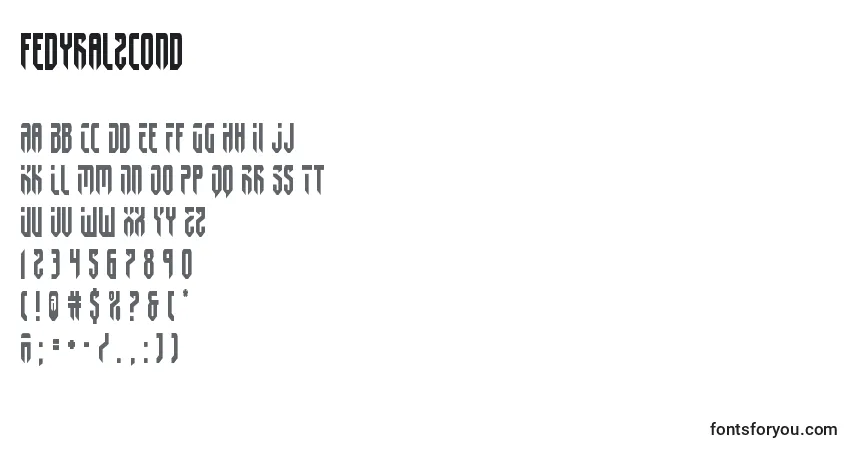 Schriftart Fedyral2cond – Alphabet, Zahlen, spezielle Symbole
