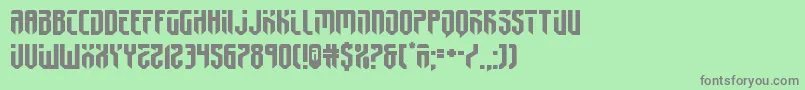 フォントfedyral2expand – 緑の背景に灰色の文字