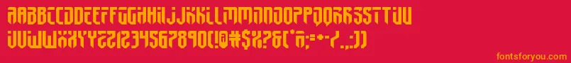 フォントfedyral2expand – 赤い背景にオレンジの文字