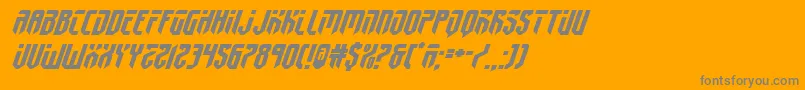 フォントfedyral2expandital – オレンジの背景に灰色の文字