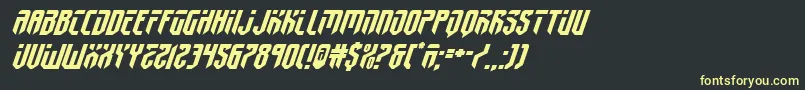 フォントfedyral2expandital – 黒い背景に黄色の文字