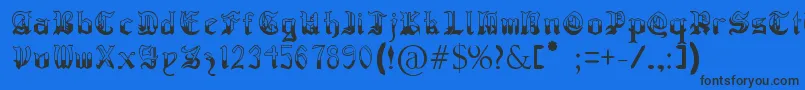 RegothicMedieval Font – Black Fonts on Blue Background