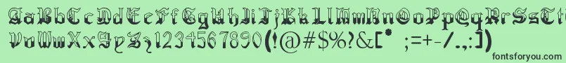 RegothicMedieval Font – Black Fonts on Green Background