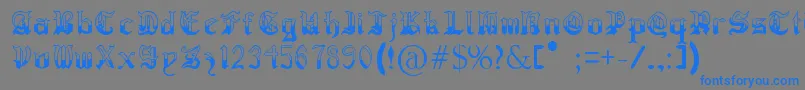 RegothicMedieval Font – Blue Fonts on Gray Background