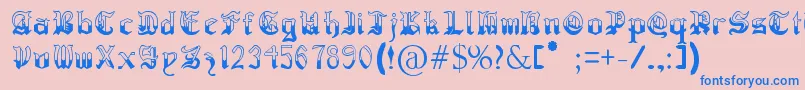 RegothicMedieval Font – Blue Fonts on Pink Background