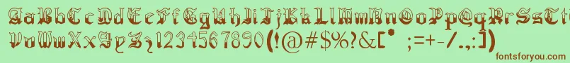 RegothicMedieval Font – Brown Fonts on Green Background