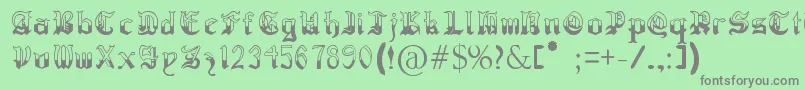 RegothicMedieval Font – Gray Fonts on Green Background