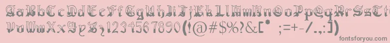 RegothicMedieval Font – Gray Fonts on Pink Background