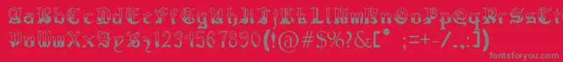 RegothicMedieval Font – Gray Fonts on Red Background