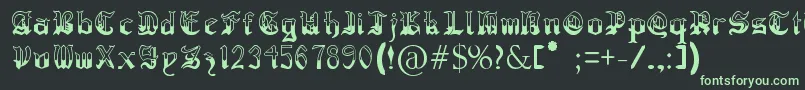 RegothicMedieval Font – Green Fonts on Black Background