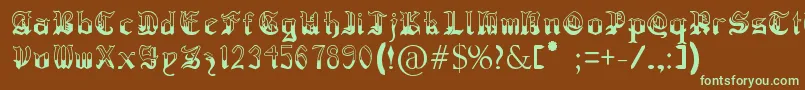 RegothicMedieval Font – Green Fonts on Brown Background