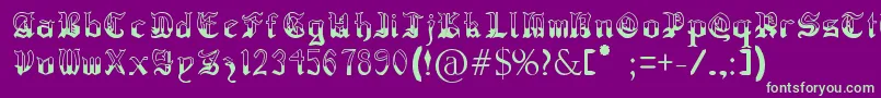 RegothicMedieval Font – Green Fonts on Purple Background