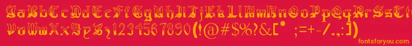 RegothicMedieval Font – Orange Fonts on Red Background