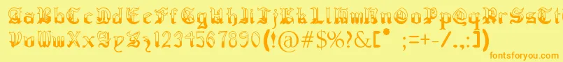 RegothicMedieval Font – Orange Fonts on Yellow Background