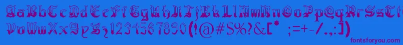 RegothicMedieval Font – Purple Fonts on Blue Background