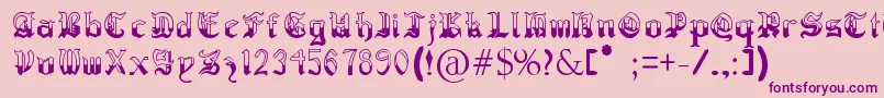 RegothicMedieval-Schriftart – Violette Schriften auf rosa Hintergrund