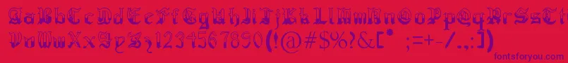 RegothicMedieval Font – Purple Fonts on Red Background