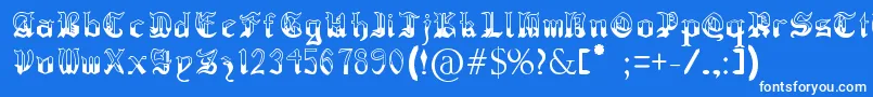 RegothicMedieval Font – White Fonts on Blue Background