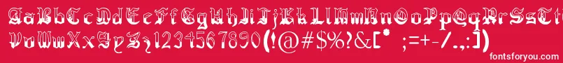 RegothicMedieval Font – White Fonts on Red Background