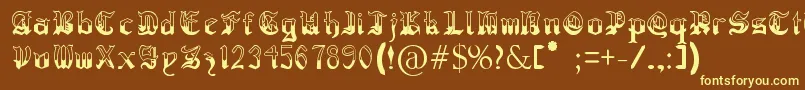 RegothicMedieval Font – Yellow Fonts on Brown Background