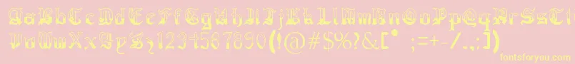 RegothicMedieval Font – Yellow Fonts on Pink Background