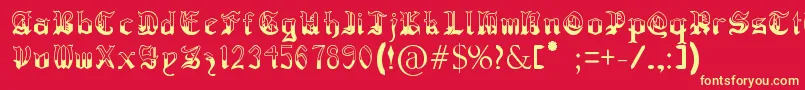 RegothicMedieval Font – Yellow Fonts on Red Background