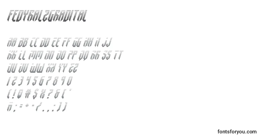 A fonte Fedyral2gradital – alfabeto, números, caracteres especiais